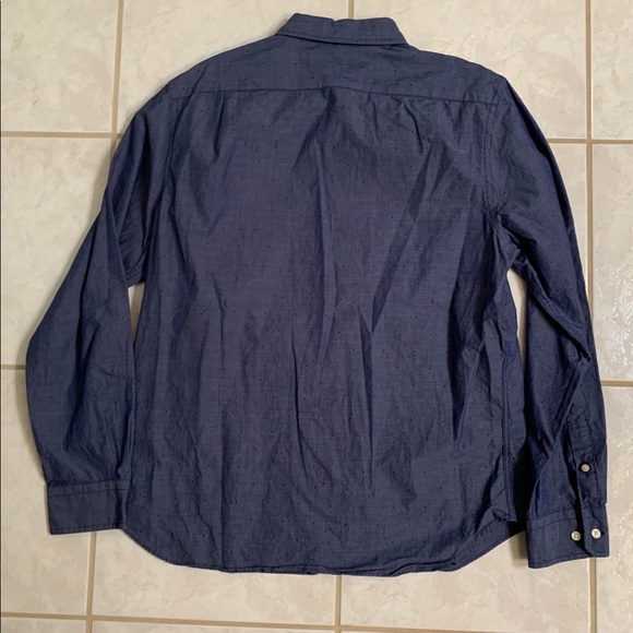 Nautica Chambray Navy Button Up Men’s (L) - Picture 3 of 4